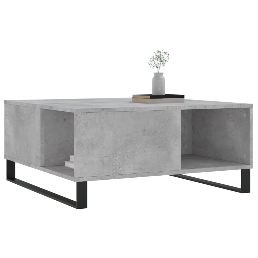 Table basse gris béton 80x80x36,5 cm bois d'ingénierie XIOS