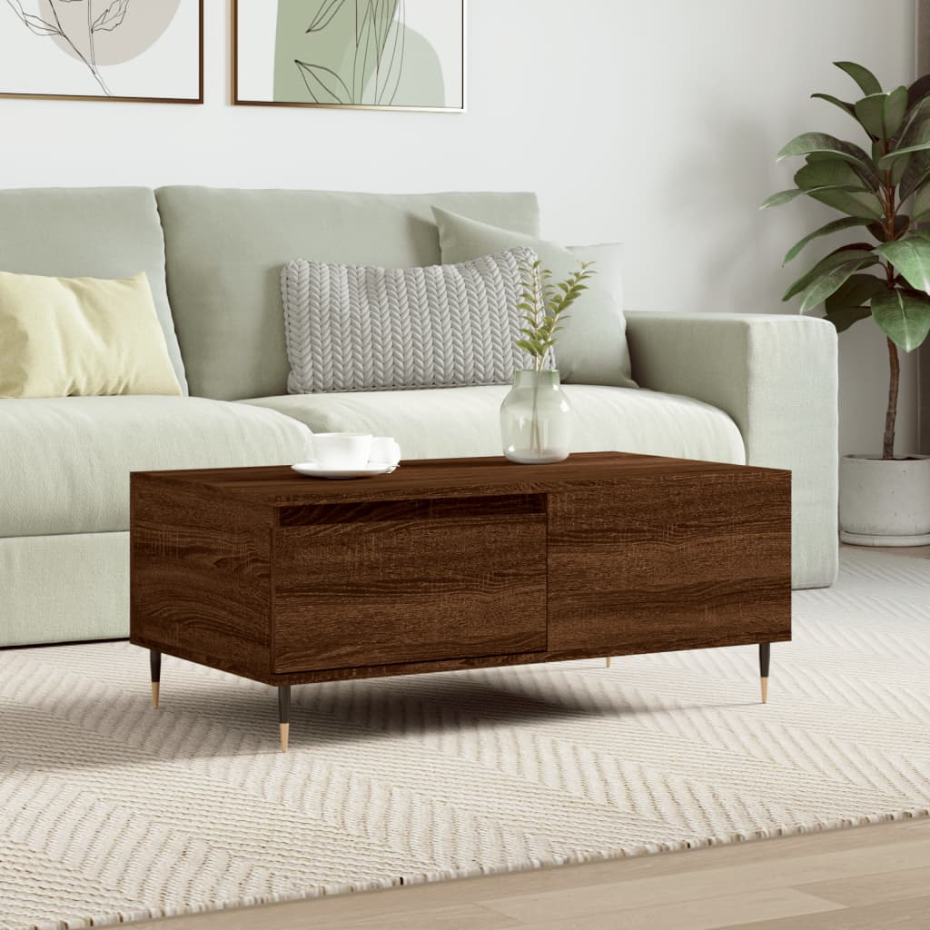 Table basse Chêne marron 90x50x36,5 cm Bois d'ingénierie - XIOS