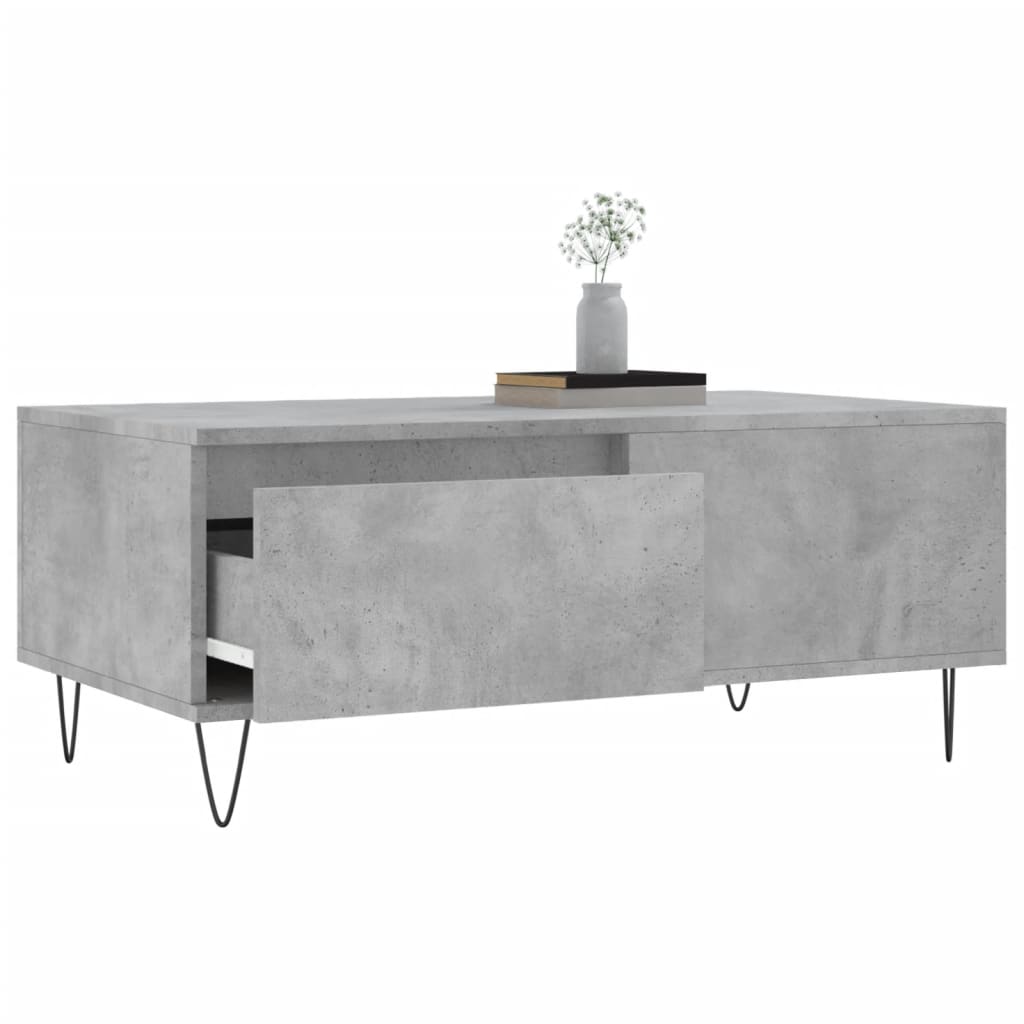 Table basse Gris béton 90x50x36,5 cm Bois d'ingénierie - XIOS