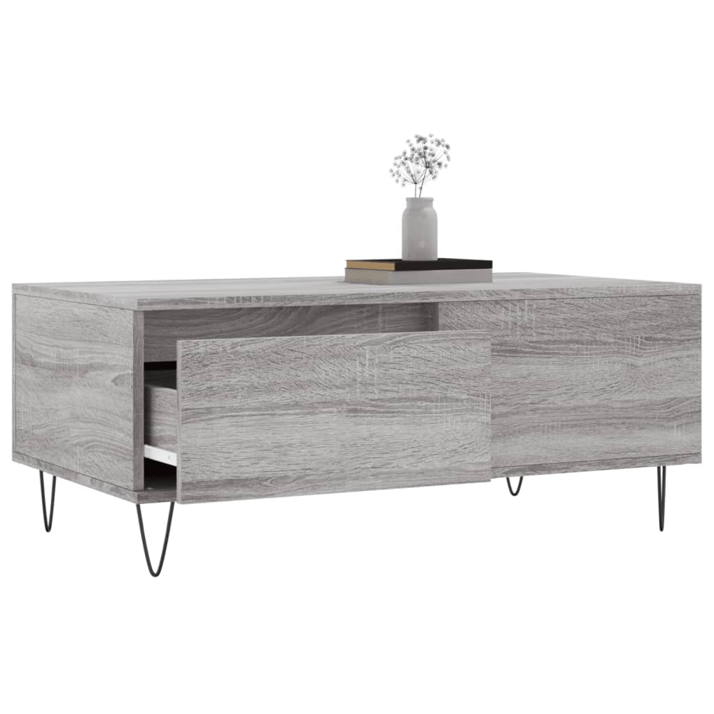 Table basse Sonoma gris 90x50x36,5 cm Bois d'ingénierie - XIOS