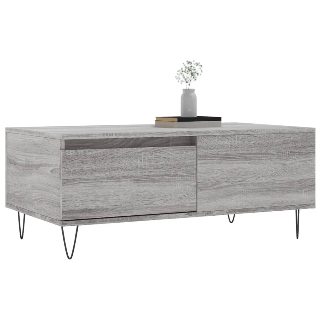 Table basse Sonoma gris 90x50x36,5 cm Bois d'ingénierie - XIOS