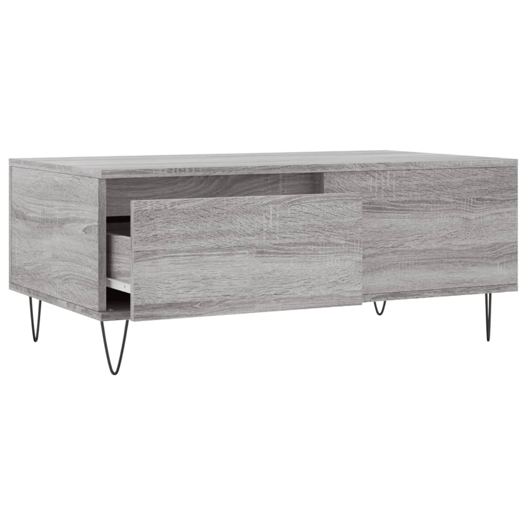 Table basse Sonoma gris 90x50x36,5 cm Bois d'ingénierie - XIOS