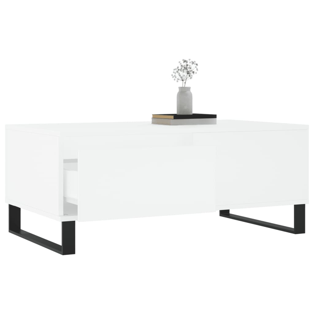 Table basse Blanc 90x50x36,5 cm Bois d'ingénierie - XIOS