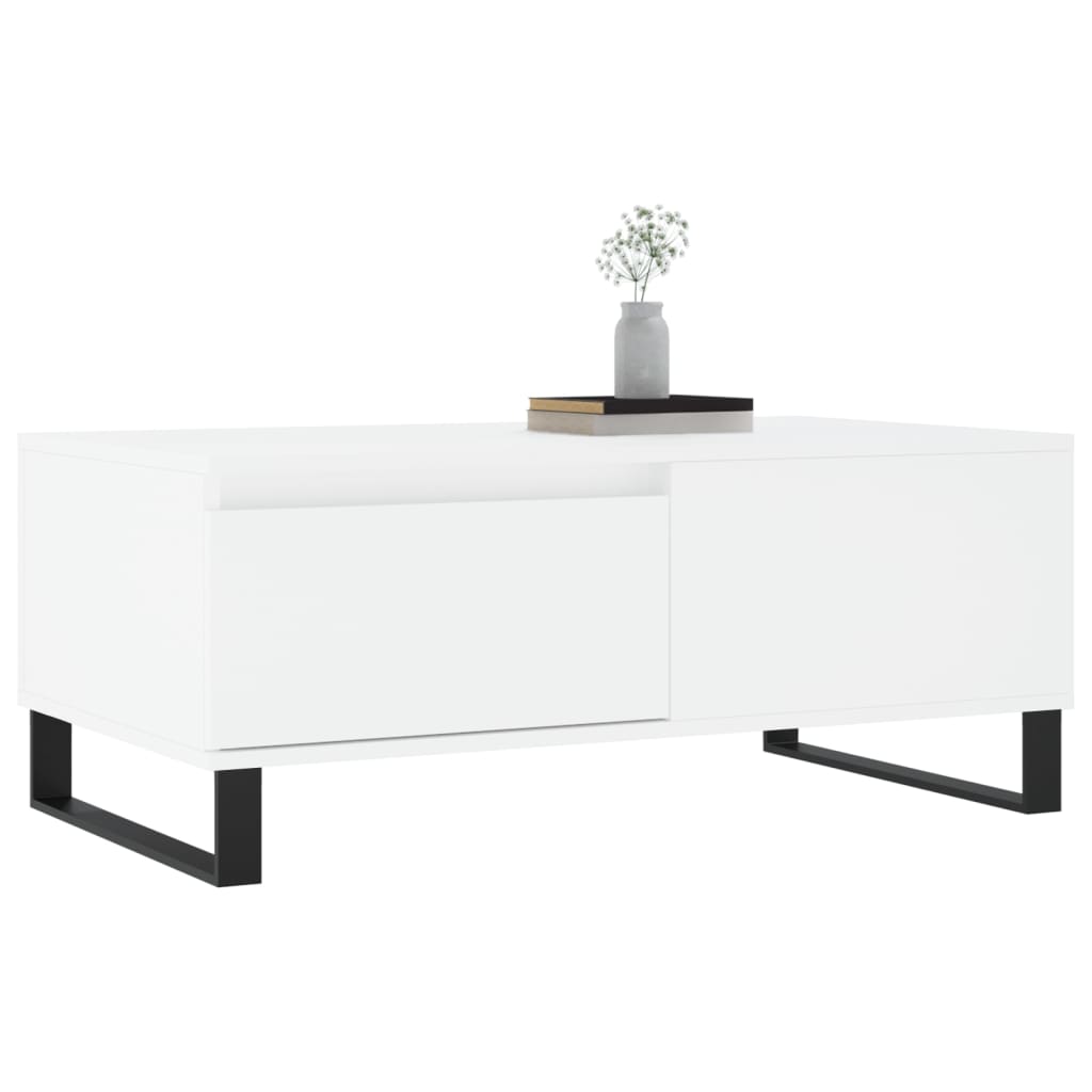 Table basse Blanc 90x50x36,5 cm Bois d'ingénierie - XIOS