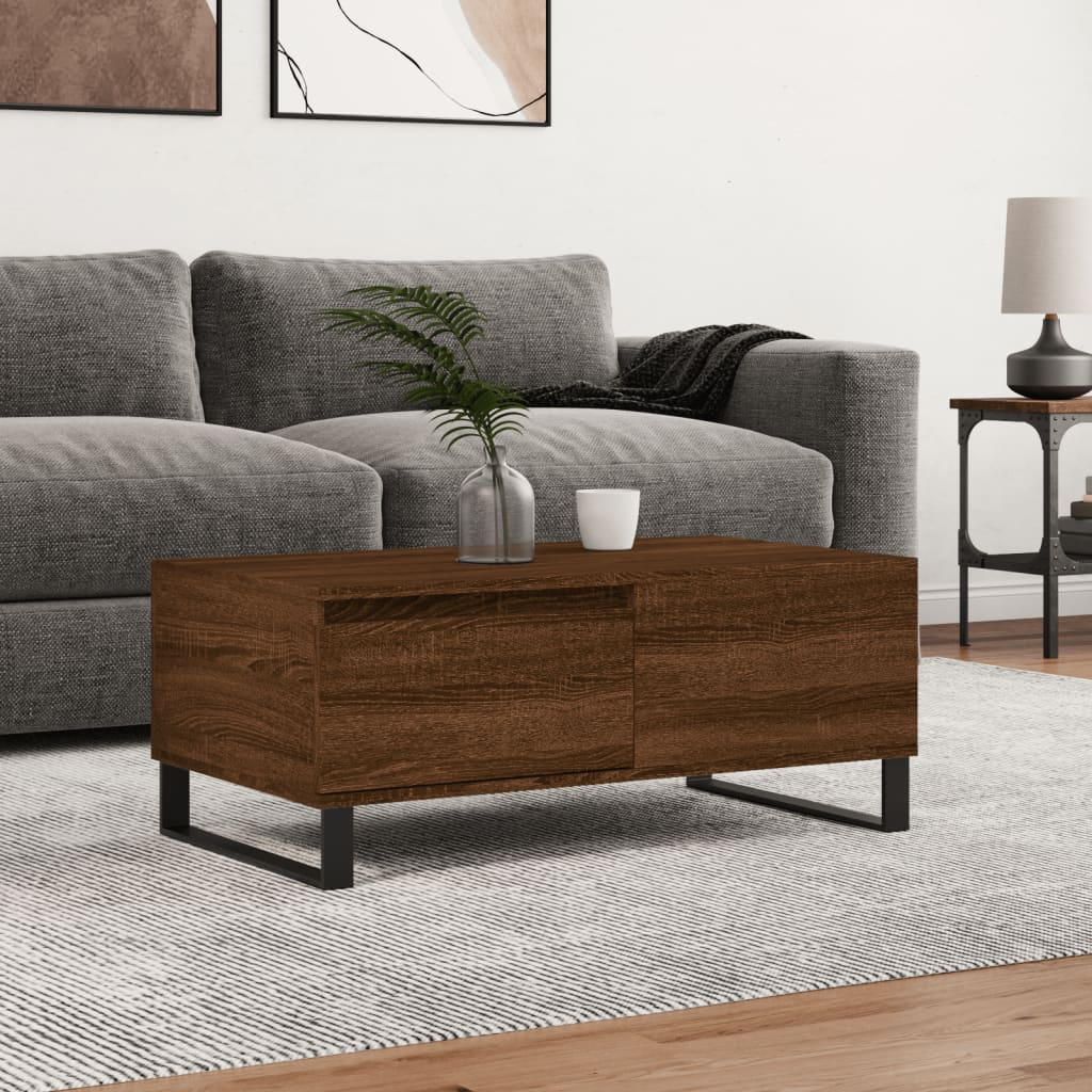 Table basse Chêne marron 90x50x36,5 cm Bois d'ingénierie - XIOS