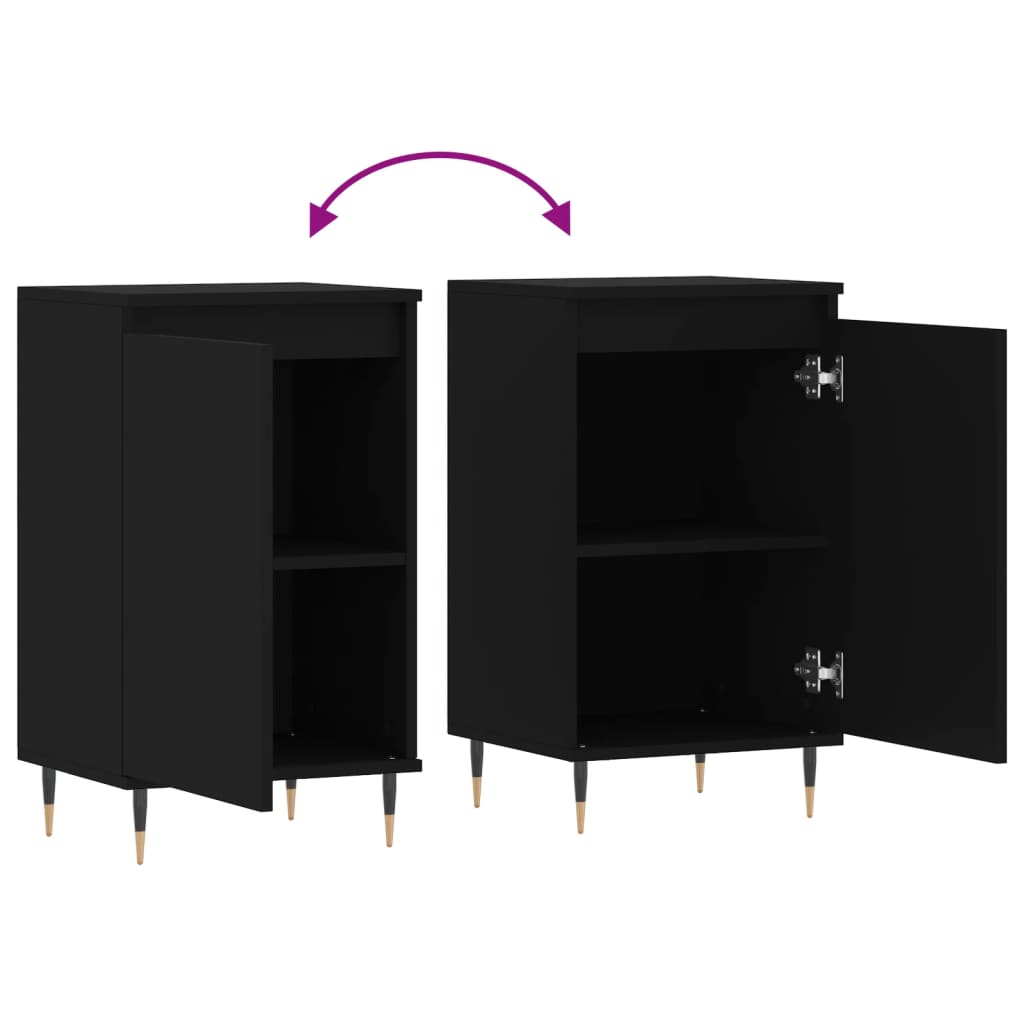 Buffets 2 pcs noir 40x35x70 cm bois d’ingénierie - XIOS