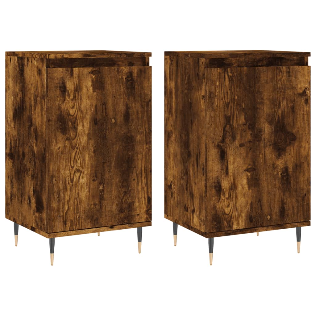 Buffets 2 pcs chêne fumé 40x35x70 cm bois d'ingénierie - XIOS