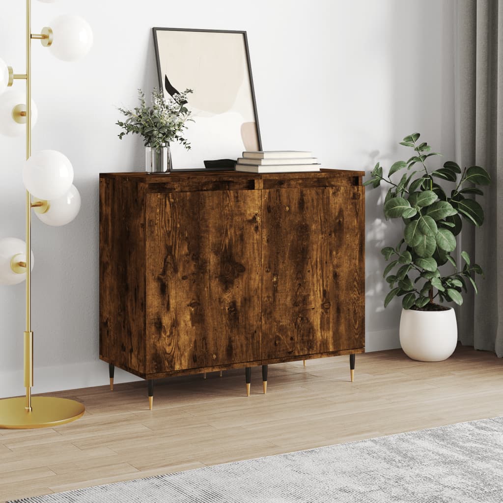Buffets 2 pcs chêne fumé 40x35x70 cm bois d'ingénierie - XIOS