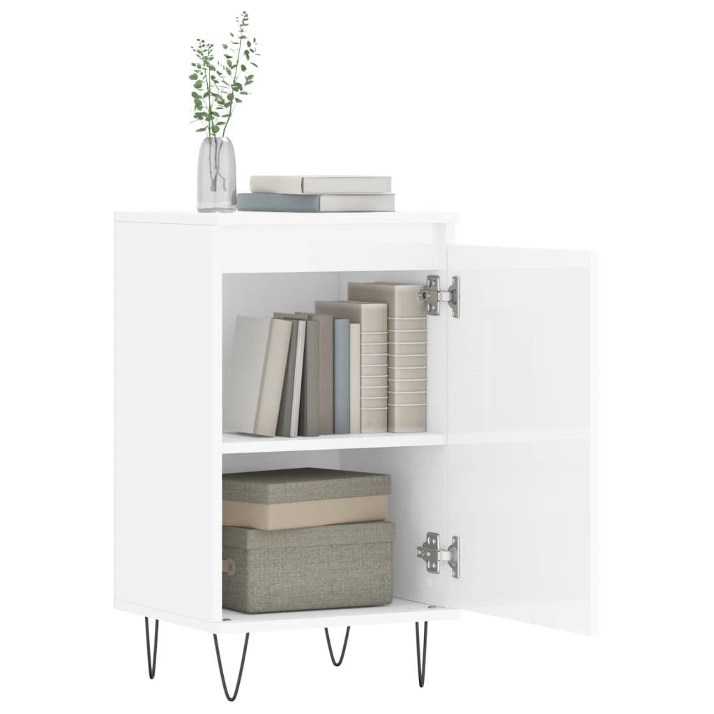 Buffets 2 pcs blanc brillant 40x35x70 cm bois d'ingénierie - XIOS