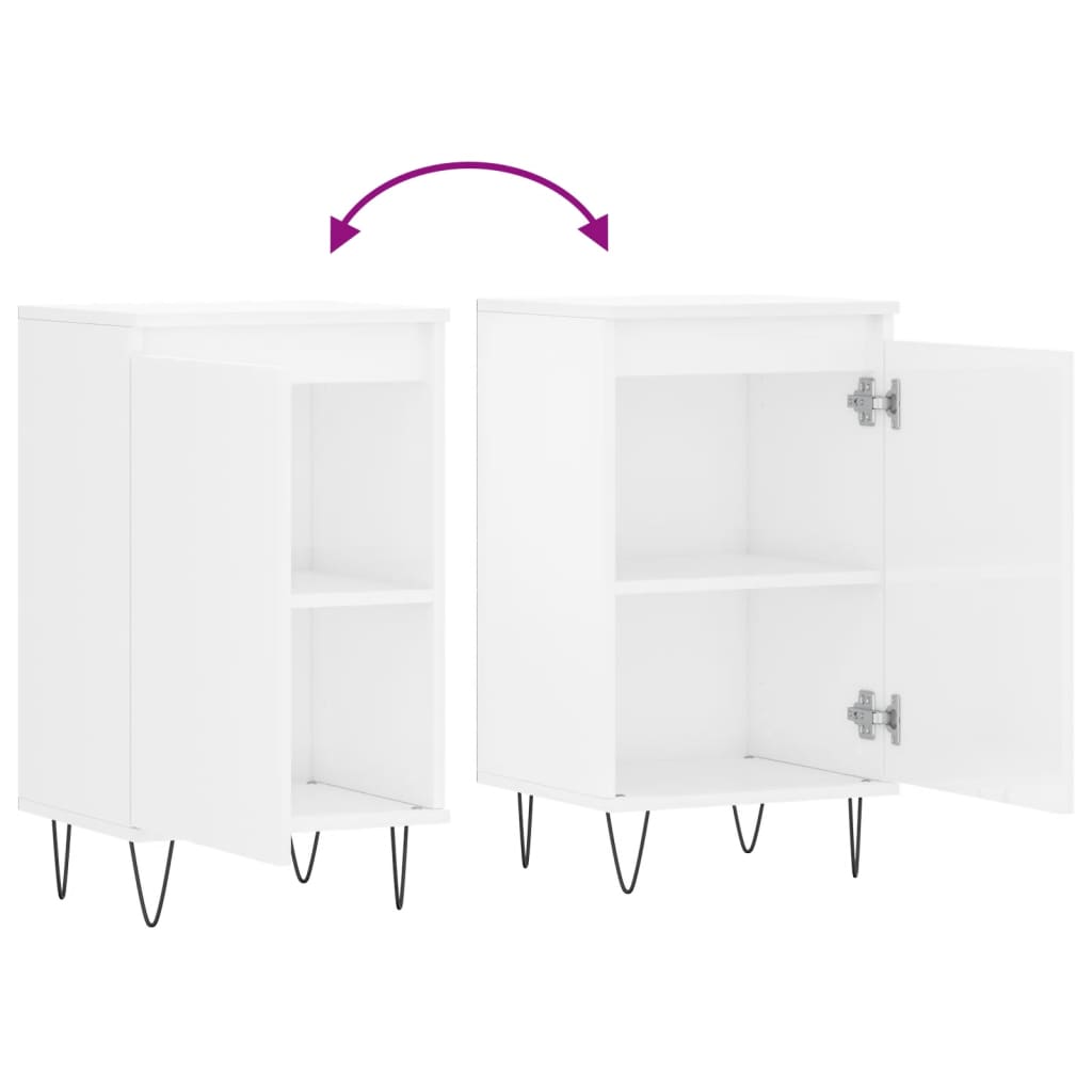 Buffets 2 pcs blanc brillant 40x35x70 cm bois d'ingénierie - XIOS