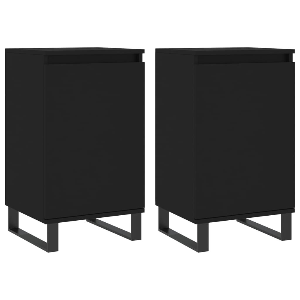 Buffets 2 pcs noir 40x35x70 cm bois d’ingénierie - XIOS