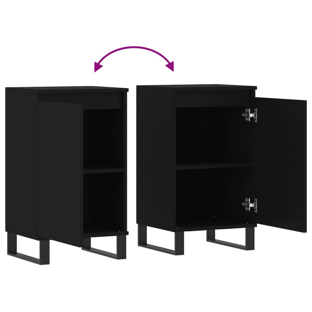 Buffets 2 pcs noir 40x35x70 cm bois d’ingénierie - XIOS