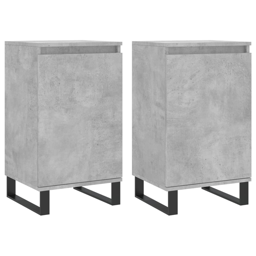 Buffets 2 pcs gris béton 40x35x70 cm bois d'ingénierie - XIOS