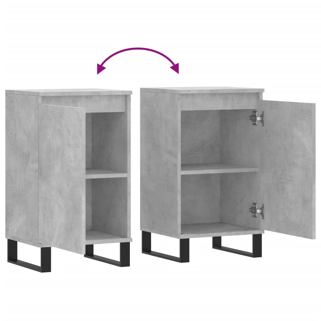 Buffets 2 pcs gris béton 40x35x70 cm bois d'ingénierie - XIOS