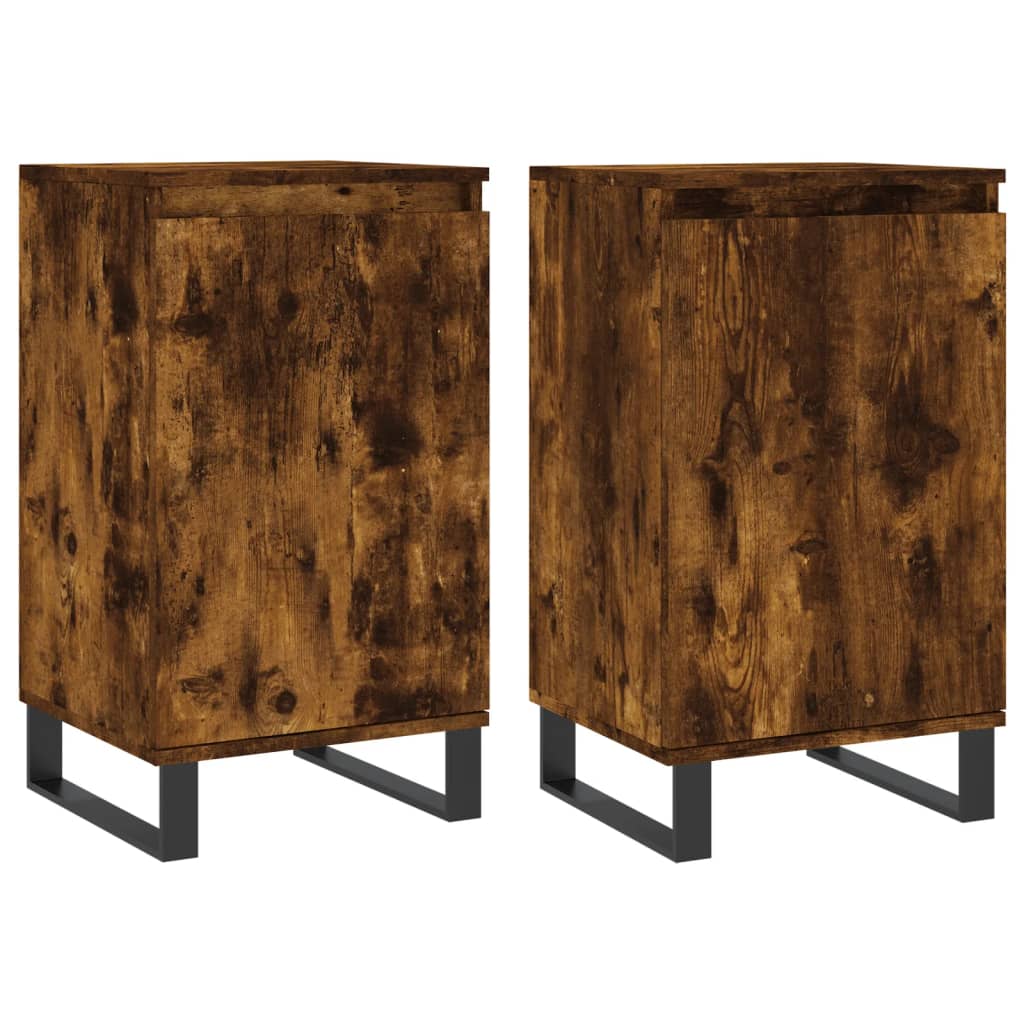 Buffets 2 pcs chêne fumé 40x35x70 cm bois d'ingénierie - XIOS