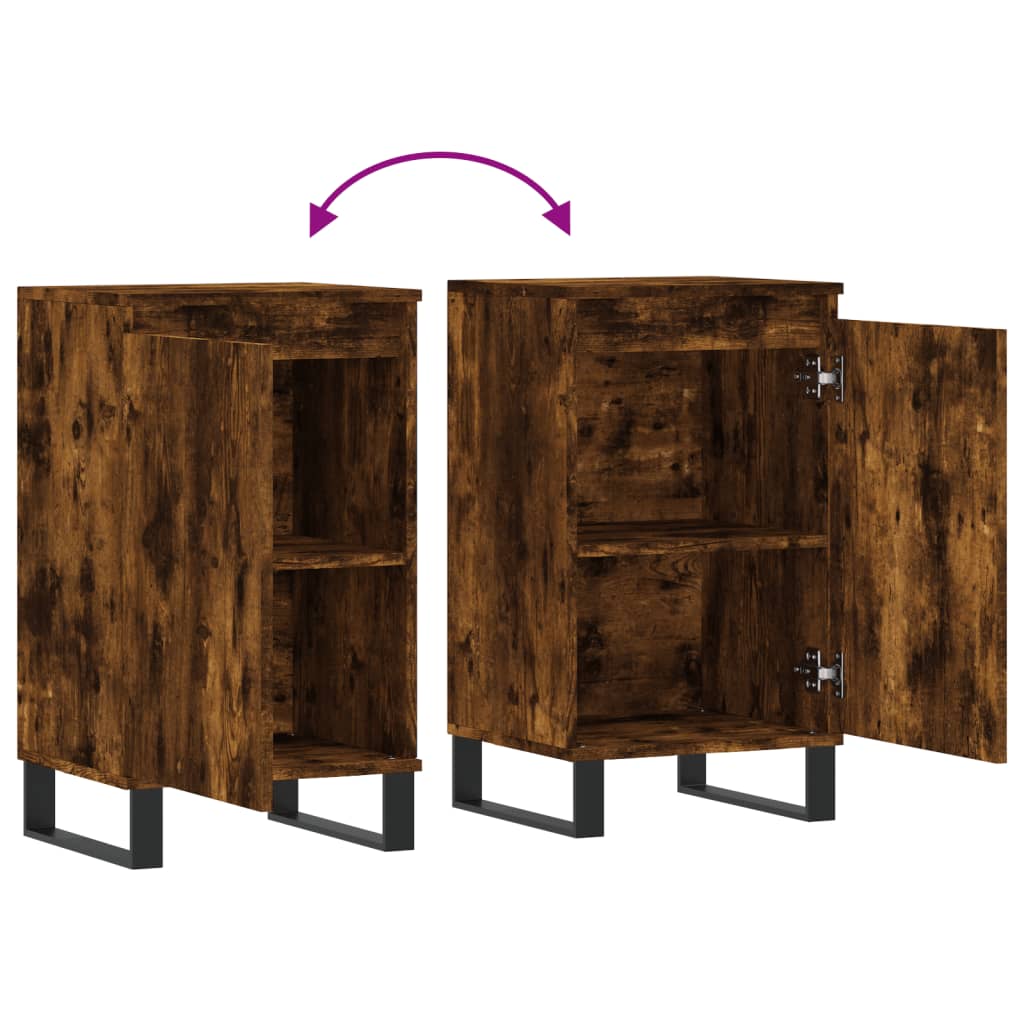 Buffets 2 pcs chêne fumé 40x35x70 cm bois d'ingénierie - XIOS