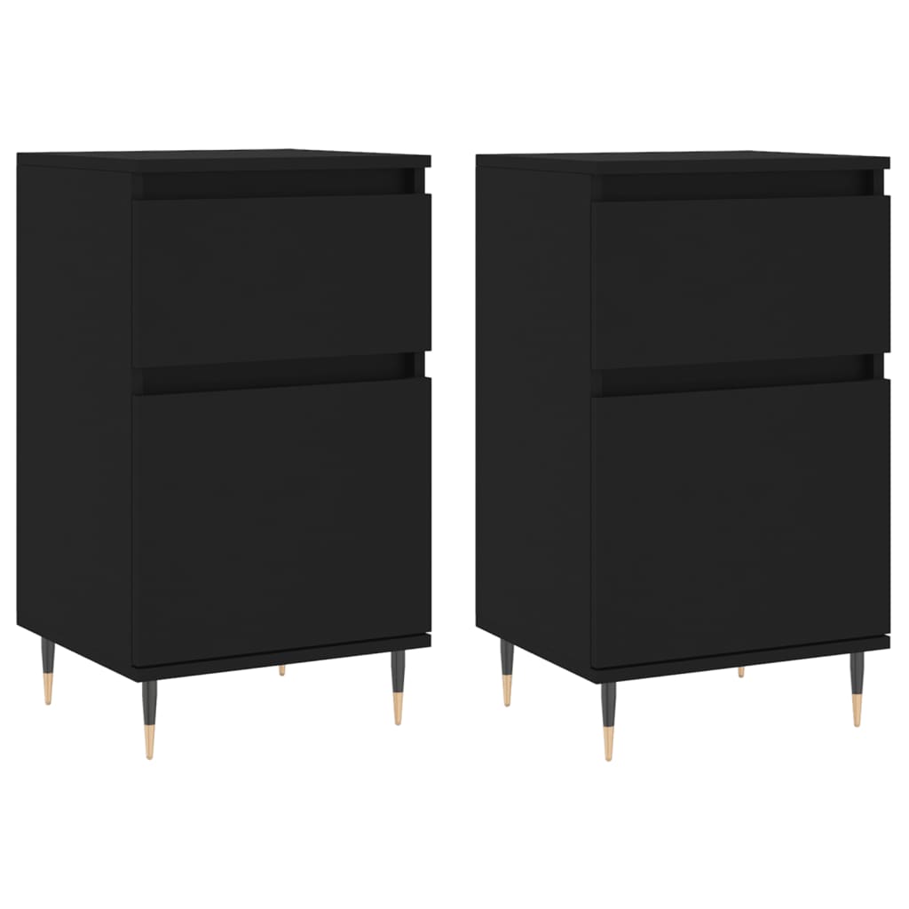Buffets 2 pcs noir 40x35x70 cm bois d’ingénierie - XIOS