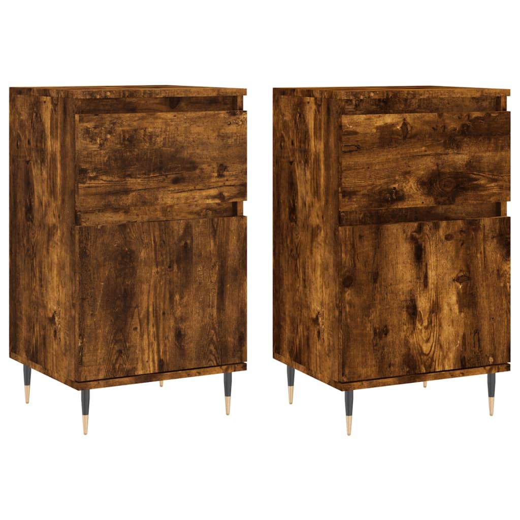 Buffets 2 pcs chêne fumé 40x35x70 cm bois d'ingénierie - XIOS