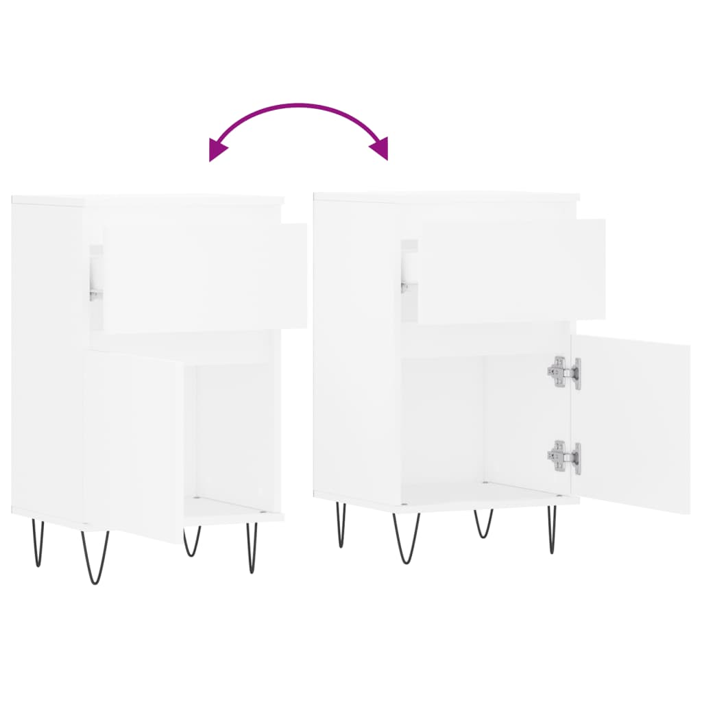 Buffets 2 pcs blanc 40x35x70 cm bois d’ingénierie - XIOS