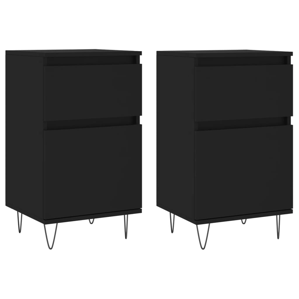 Buffets 2 pcs noir 40x35x70 cm bois d’ingénierie - XIOS
