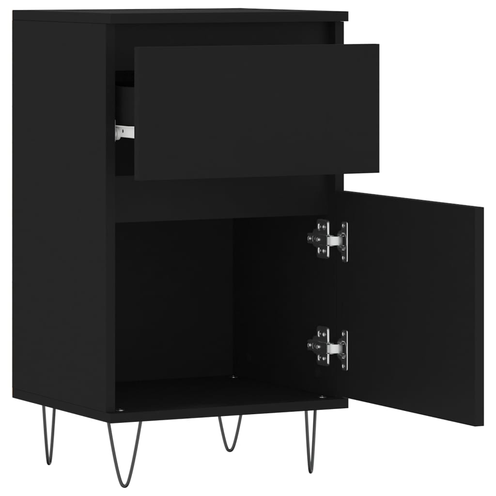 Buffets 2 pcs noir 40x35x70 cm bois d’ingénierie - XIOS
