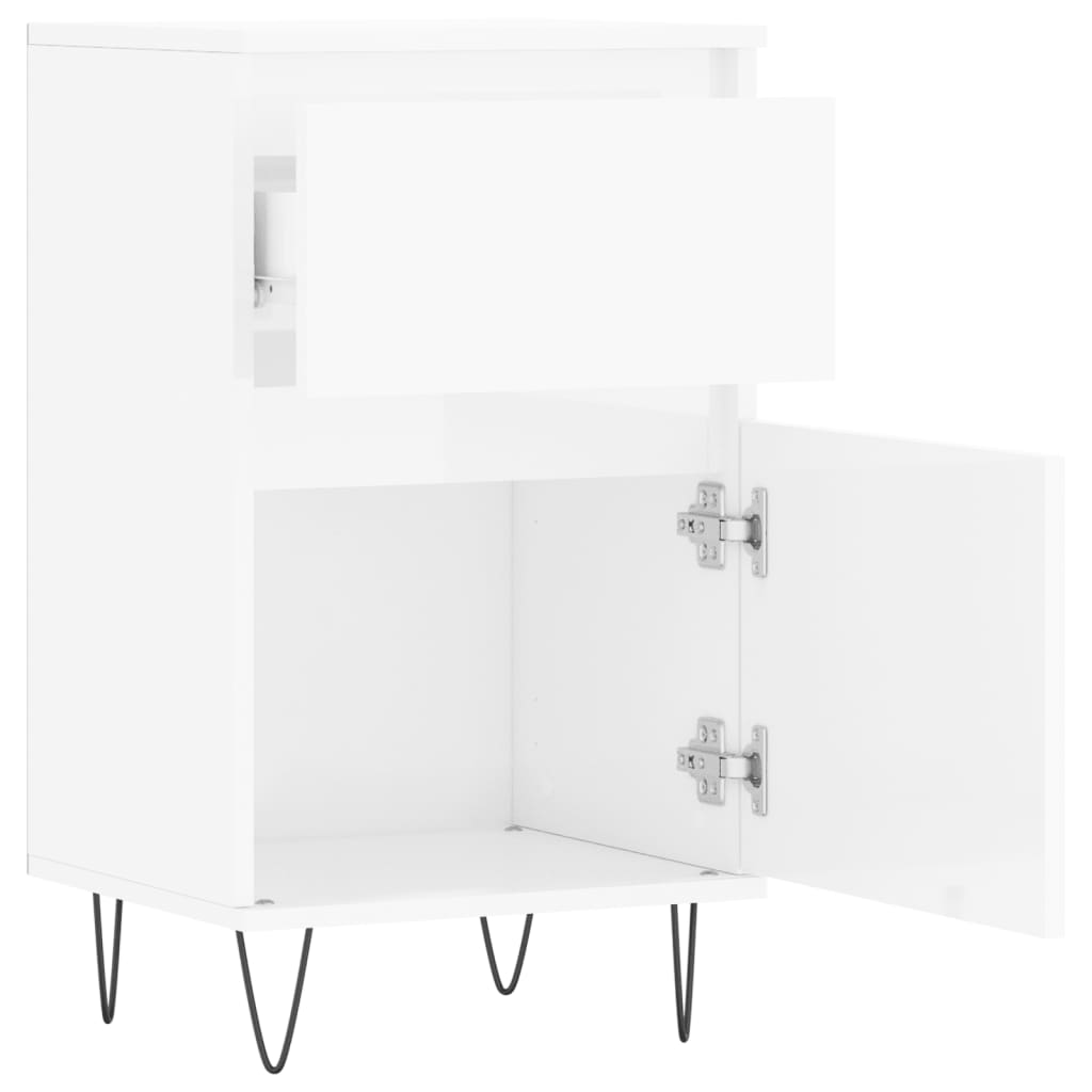 Buffets 2 pcs blanc brillant 40x35x70 cm bois d'ingénierie - XIOS