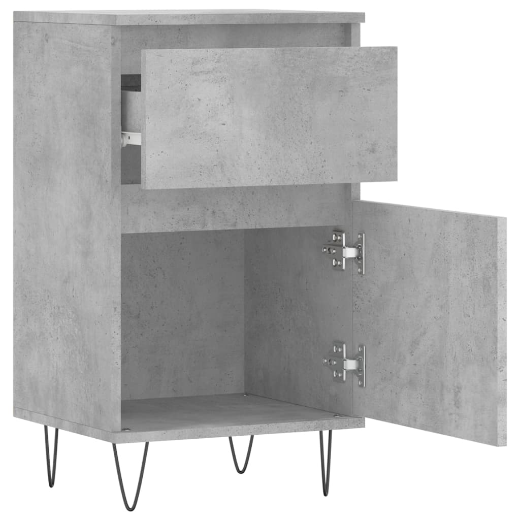 Buffets 2 pcs gris béton 40x35x70 cm bois d'ingénierie - XIOS