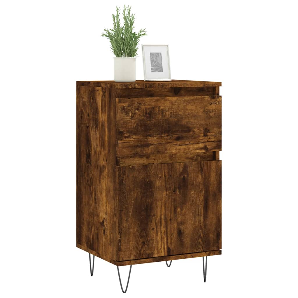 Buffets 2 pcs chêne fumé 40x35x70 cm bois d'ingénierie - XIOS