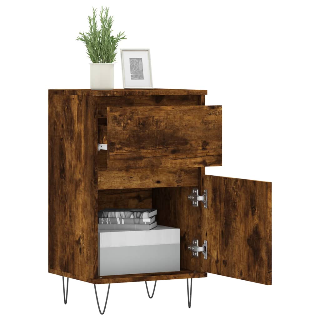 Buffets 2 pcs chêne fumé 40x35x70 cm bois d'ingénierie - XIOS