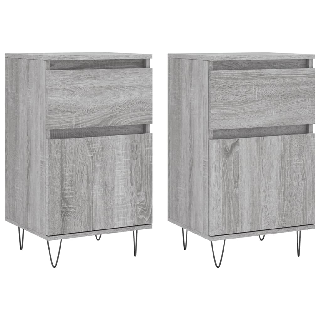 Buffets 2 pcs sonoma gris 40x35x70 cm bois d'ingénierie - XIOS