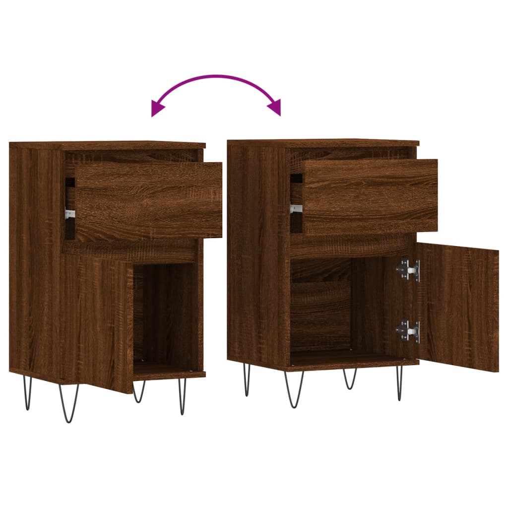 Buffets 2 pcs chêne marron 40x35x70 cm bois d'ingénierie - XIOS