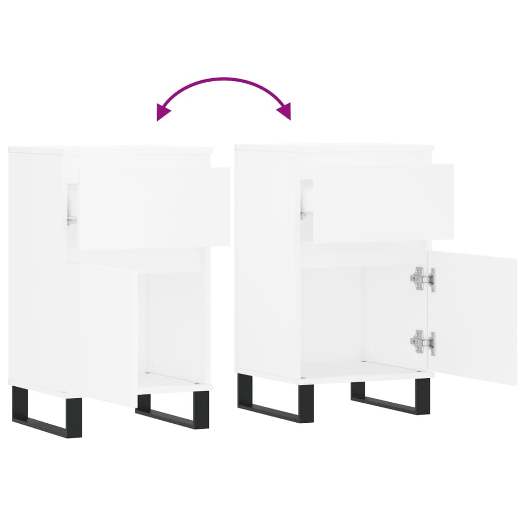 Buffets 2 pcs blanc 40x35x70 cm bois d’ingénierie - XIOS