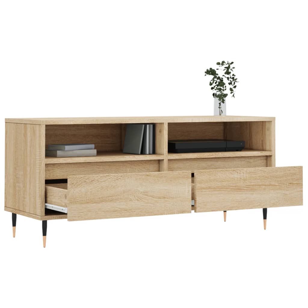 Meuble TV chêne sonoma 100x34,5x44,5 cm bois d'ingénierie - XIOS