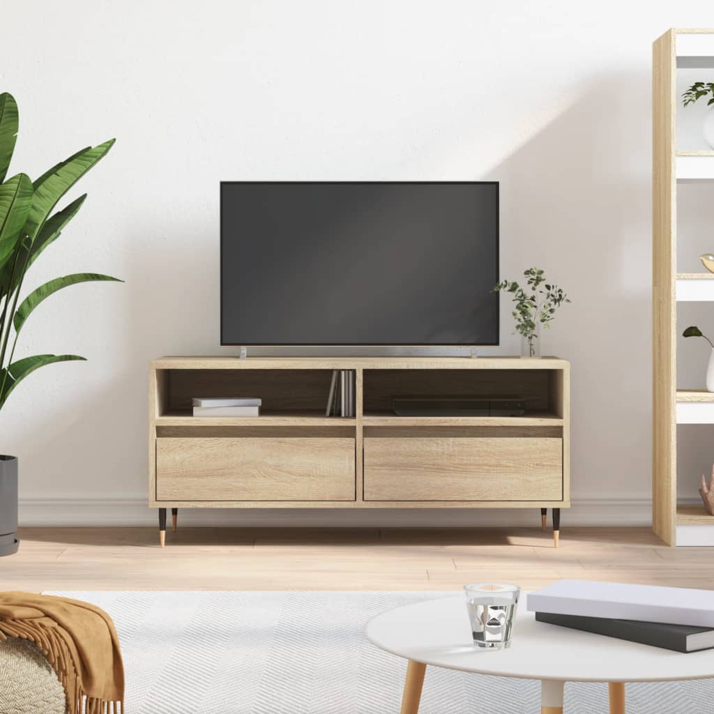 Meuble TV chêne sonoma 100x34,5x44,5 cm bois d'ingénierie - XIOS