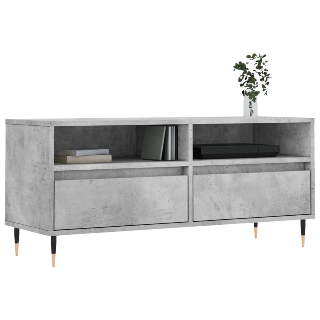 Meuble TV gris béton 100x34,5x44,5 cm bois d'ingénierie Meubles TV vidaXL   