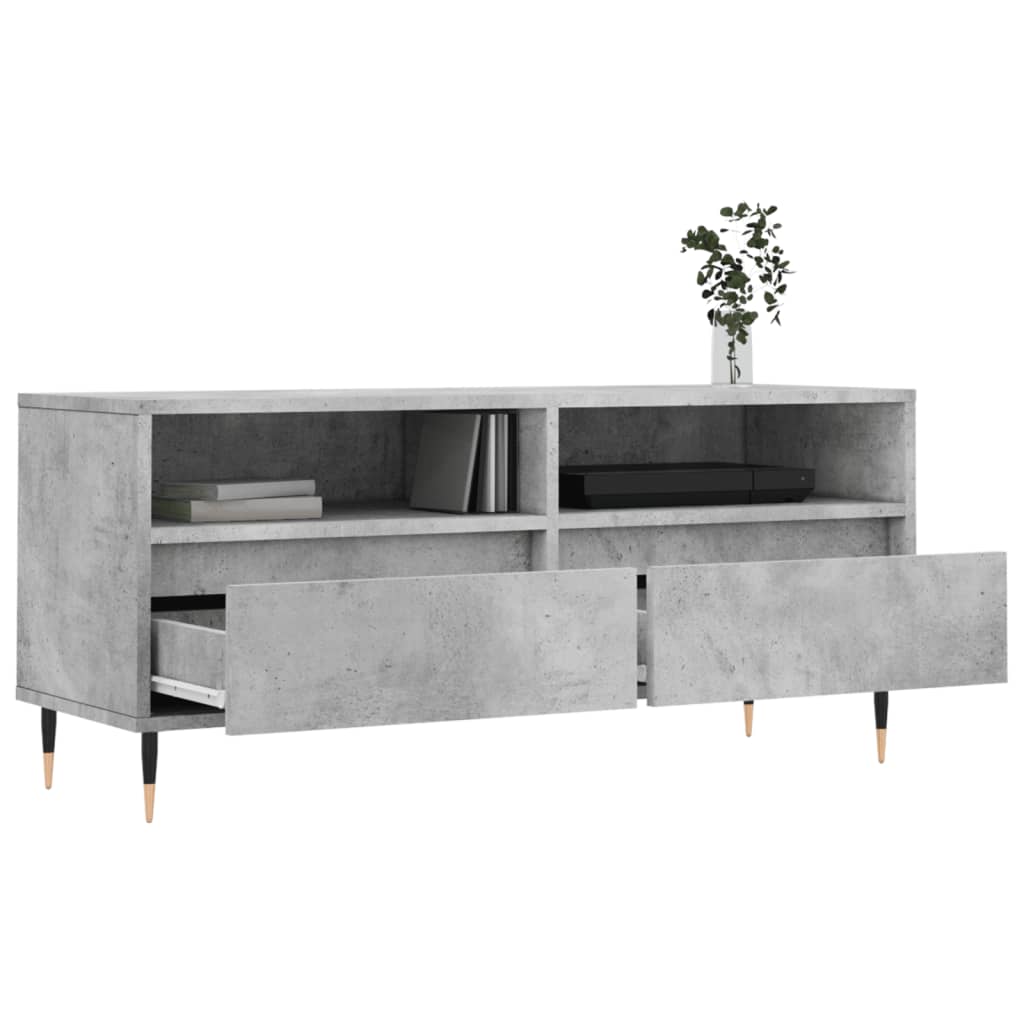Meuble TV gris béton 100x34,5x44,5 cm bois d'ingénierie Meubles TV vidaXL   
