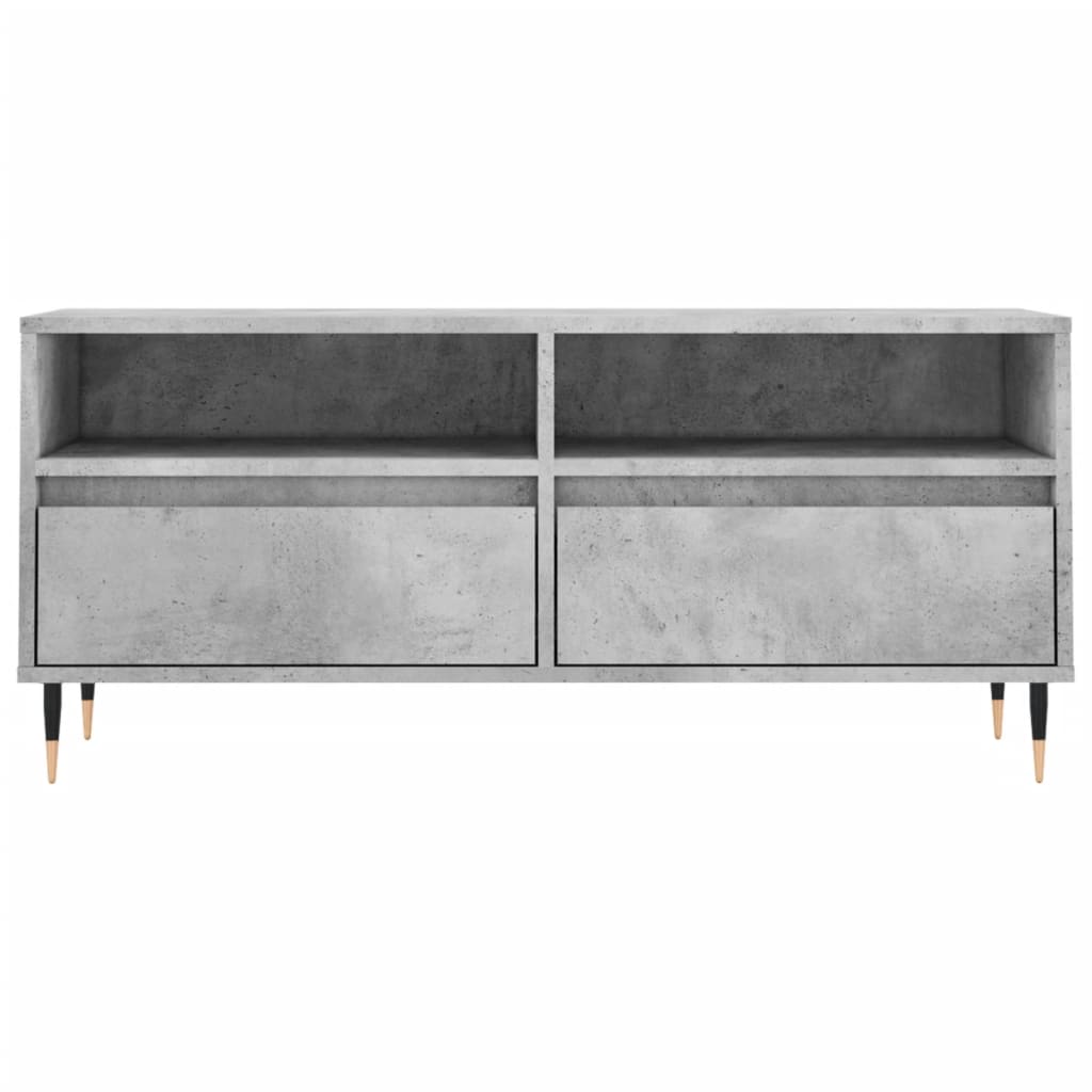 Meuble TV gris béton 100x34,5x44,5 cm bois d'ingénierie Meubles TV vidaXL   
