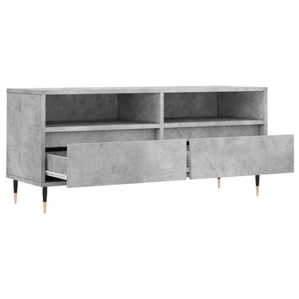 Meuble TV gris béton 100x34,5x44,5 cm bois d'ingénierie Meubles TV vidaXL   