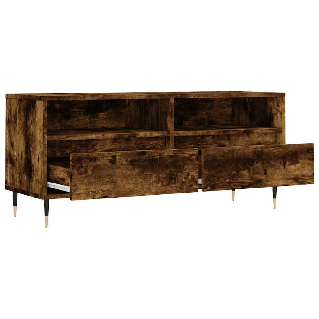 Meuble TV chêne fumé 100x34,5x44,5 cm bois d'ingénierie - XIOS