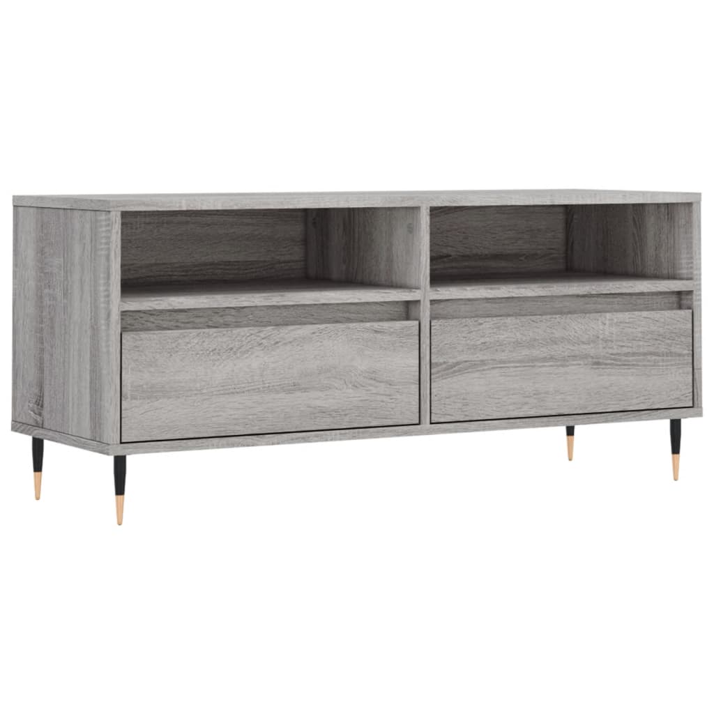 Meuble TV sonoma gris 100x34,5x44,5 cm bois d'ingénierie - XIOS