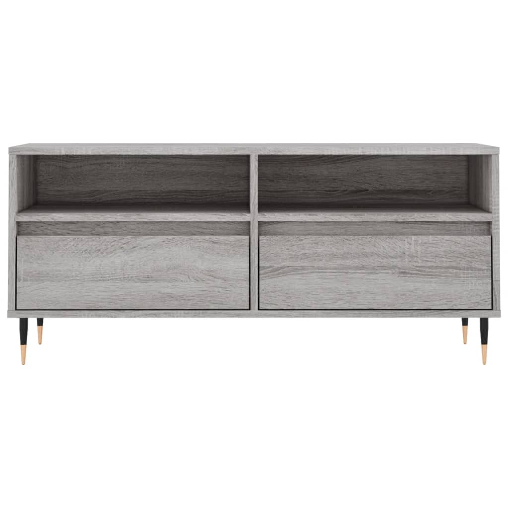 Meuble TV sonoma gris 100x34,5x44,5 cm bois d'ingénierie - XIOS
