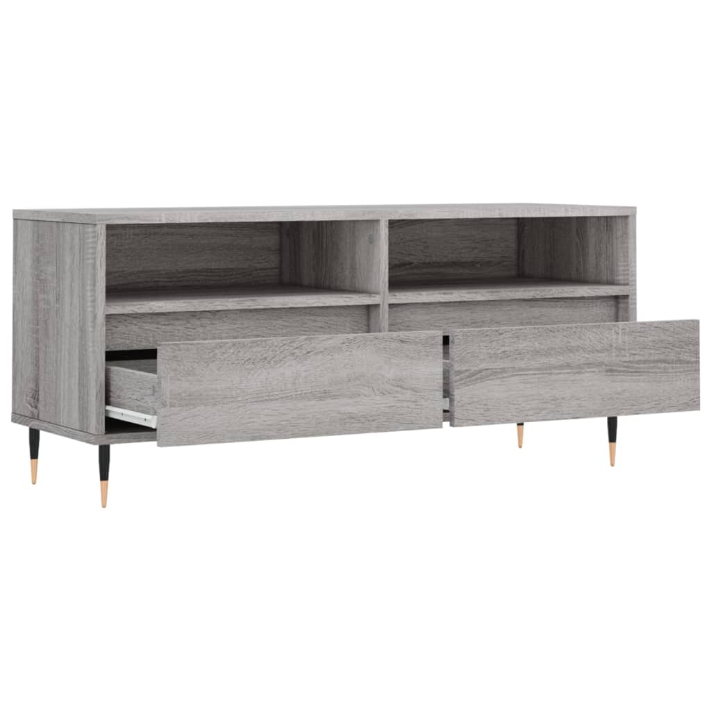 Meuble TV sonoma gris 100x34,5x44,5 cm bois d'ingénierie - XIOS