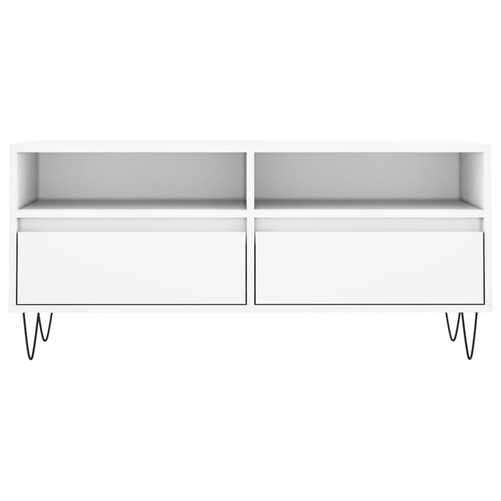 Meuble TV blanc 100x34,5x44,5 cm bois d'ingénierie - XIOS