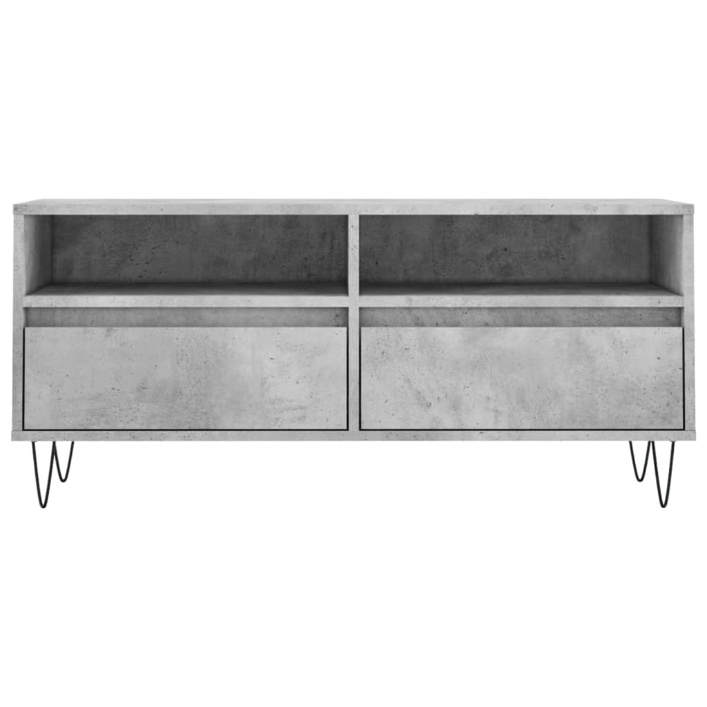 Meuble TV gris béton 100x34,5x44,5 cm bois d'ingénierie - XIOS