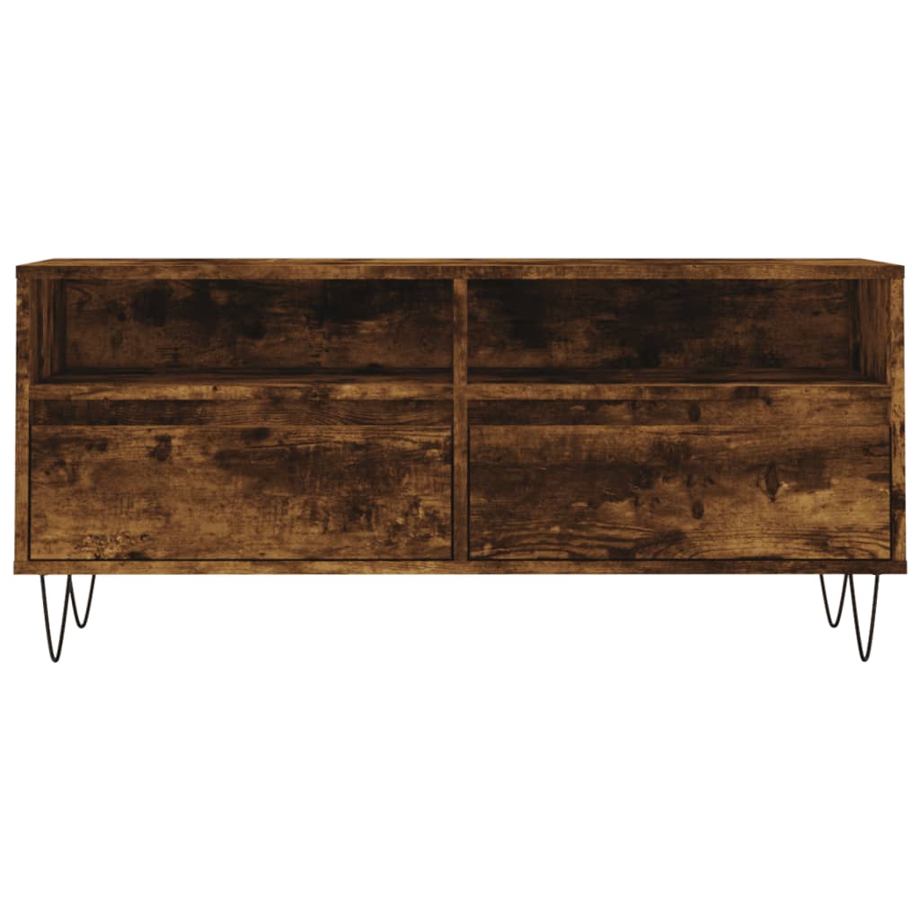 Meuble TV chêne fumé 100x34,5x44,5 cm bois d'ingénierie - XIOS