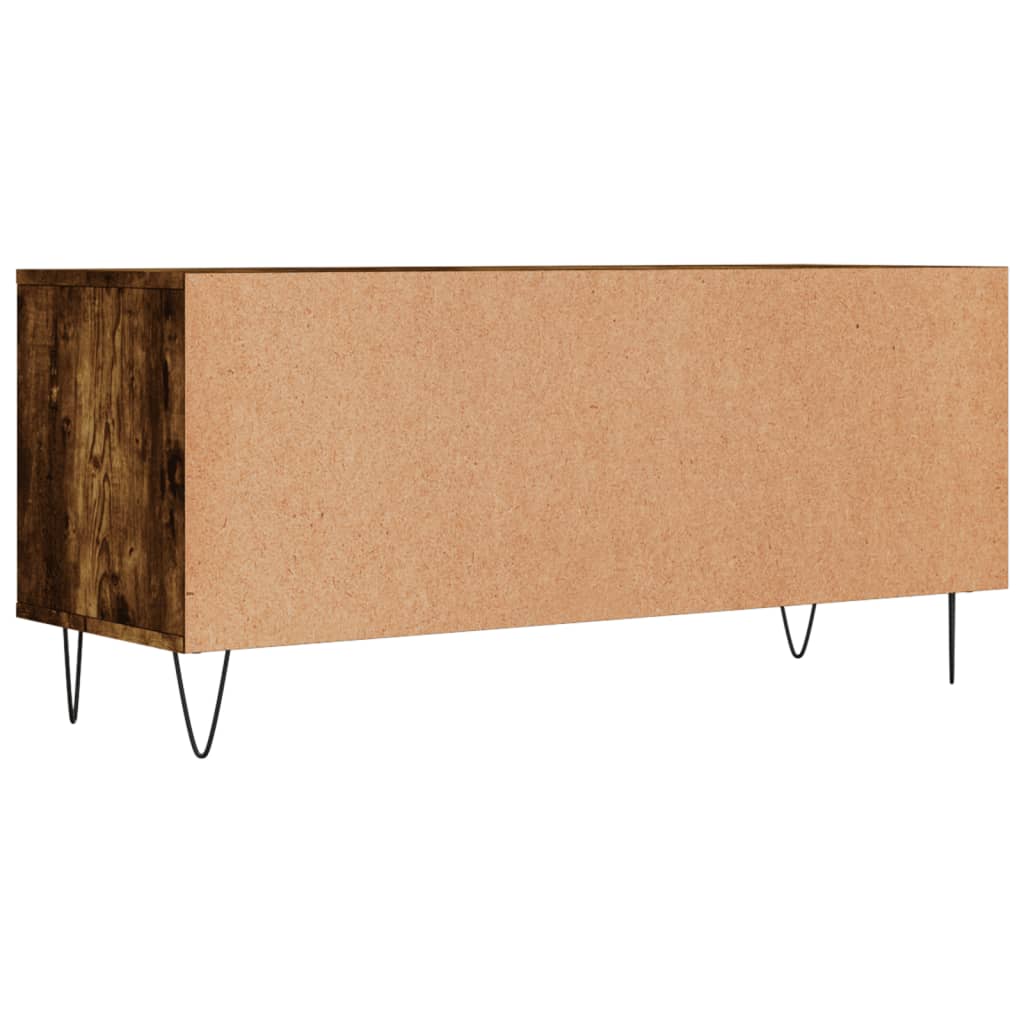 Meuble TV chêne fumé 100x34,5x44,5 cm bois d'ingénierie - XIOS