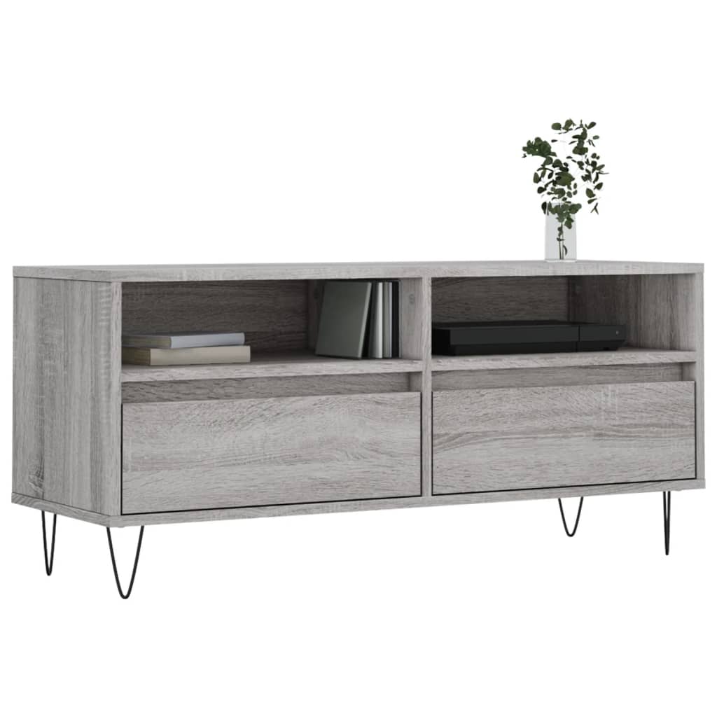 Meuble TV sonoma gris 100x34,5x44,5 cm bois d'ingénierie Meubles TV vidaXL   