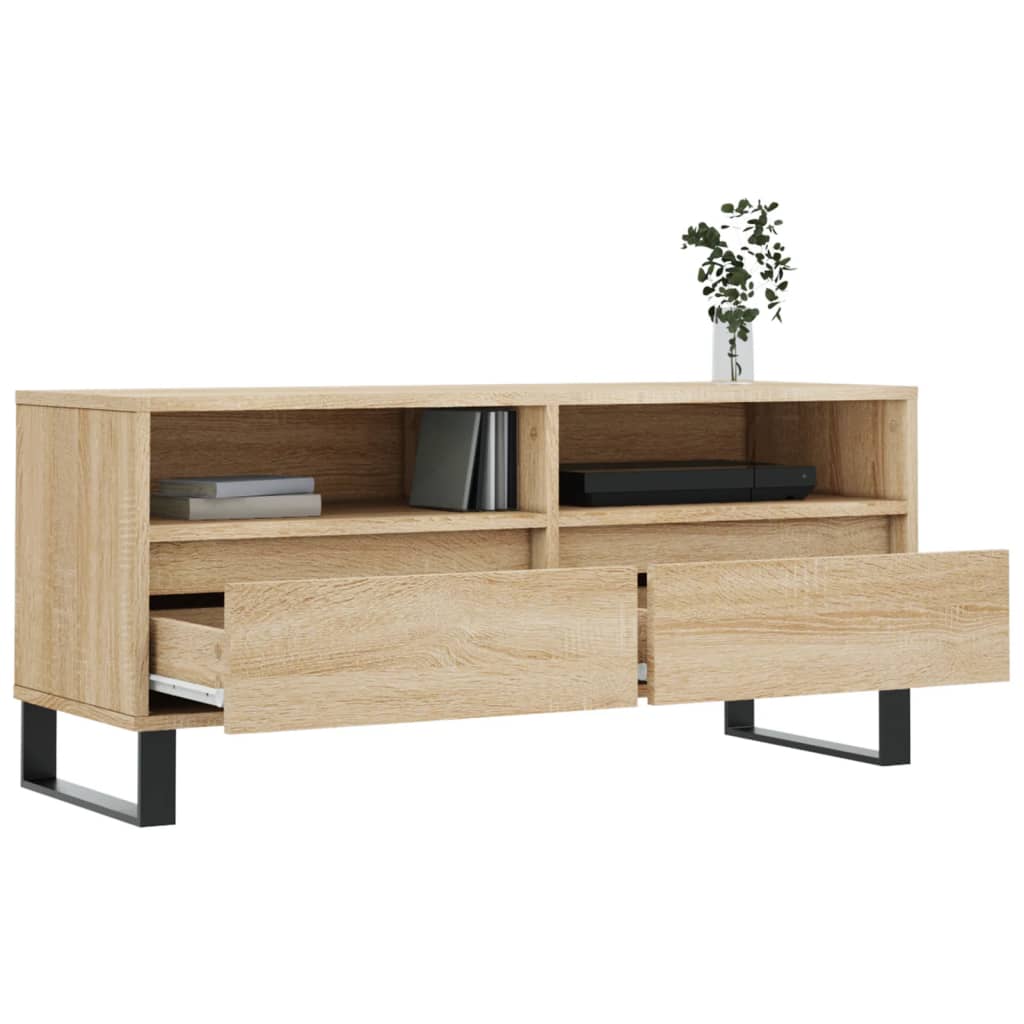 Meuble TV chêne sonoma 100x34,5x44,5 cm bois d'ingénierie - XIOS