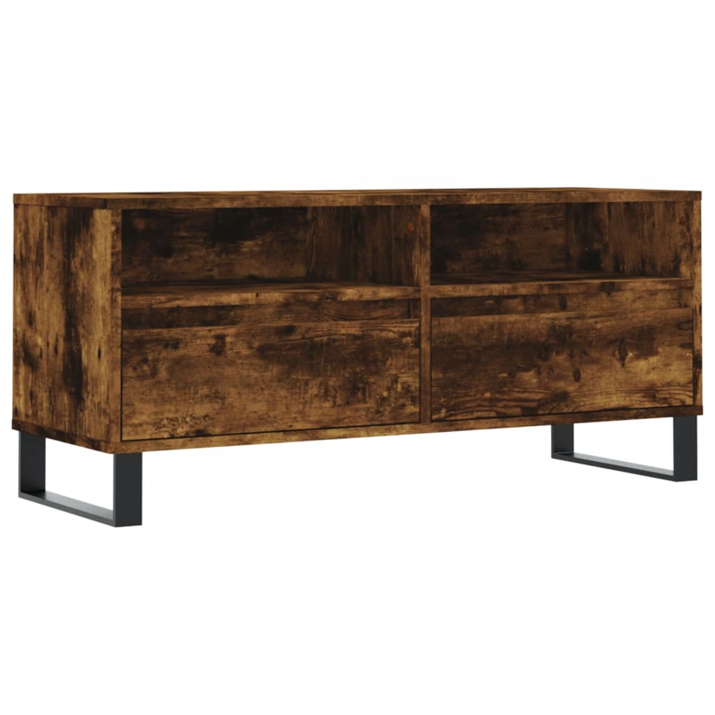 Meuble TV chêne fumé 100x34,5x44,5 cm bois d'ingénierie Meubles TV vidaXL   