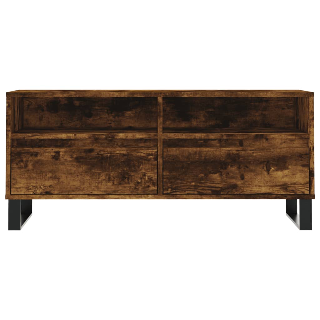 Meuble TV chêne fumé 100x34,5x44,5 cm bois d'ingénierie Meubles TV vidaXL   